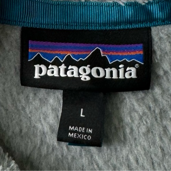 Patagonia Synchilla Pullover Fleece Jacket Gray Blue Snap Woman’s Large - Picture 5 of 5